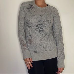 GREY DISTRESSED IRO JEANS SWEATER